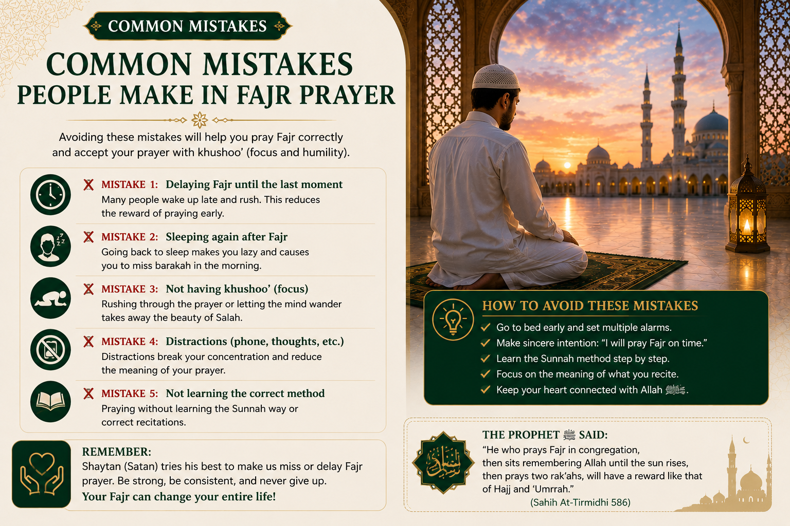 Common Fajr prayer mistakes - false dawn vs true dawn