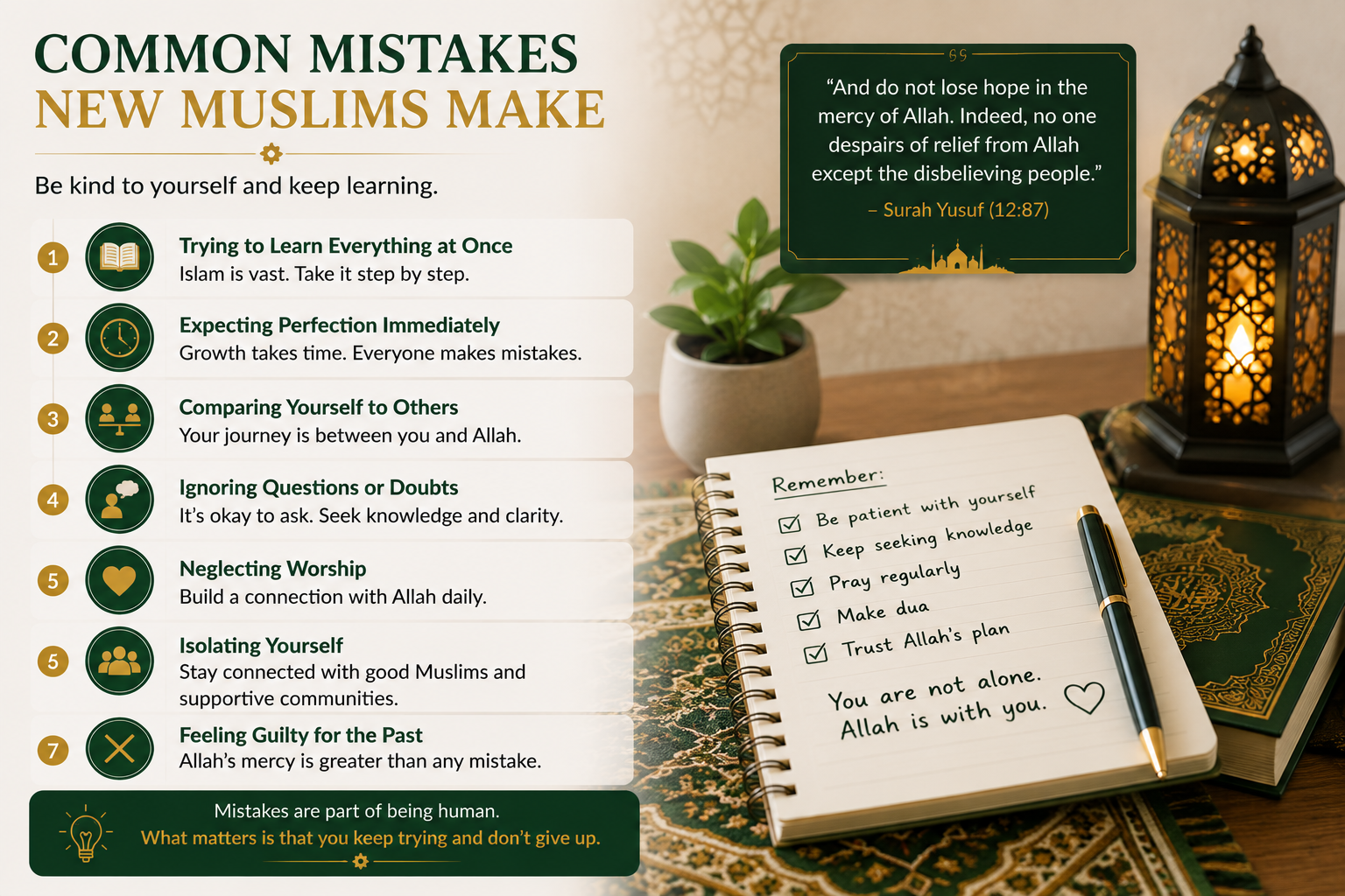 Common mistakes new Muslims make and how to avoid them