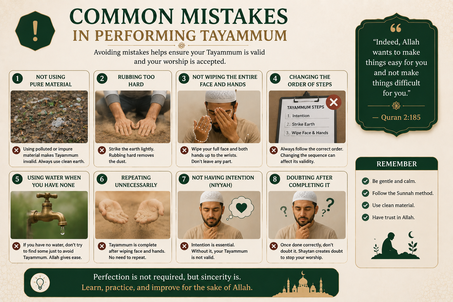 Common Tayammum mistakes — using it when water was available