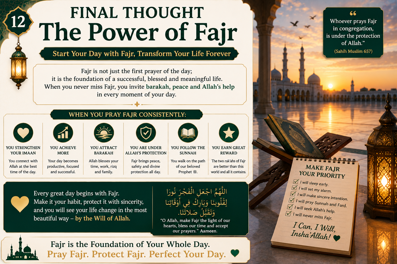 Never miss your Fajr prayer - motivation