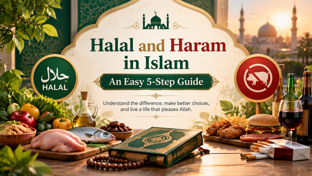 Halal and Haram in Islam 5 step guide explaining Islamic lawful and prohibited choices