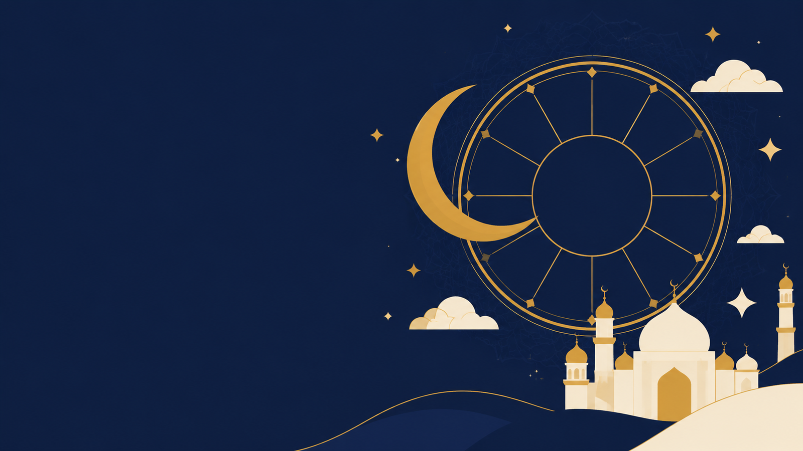 Hijri Date Converter tool showing Islamic lunar calendar dates and a crescent moon month wheel