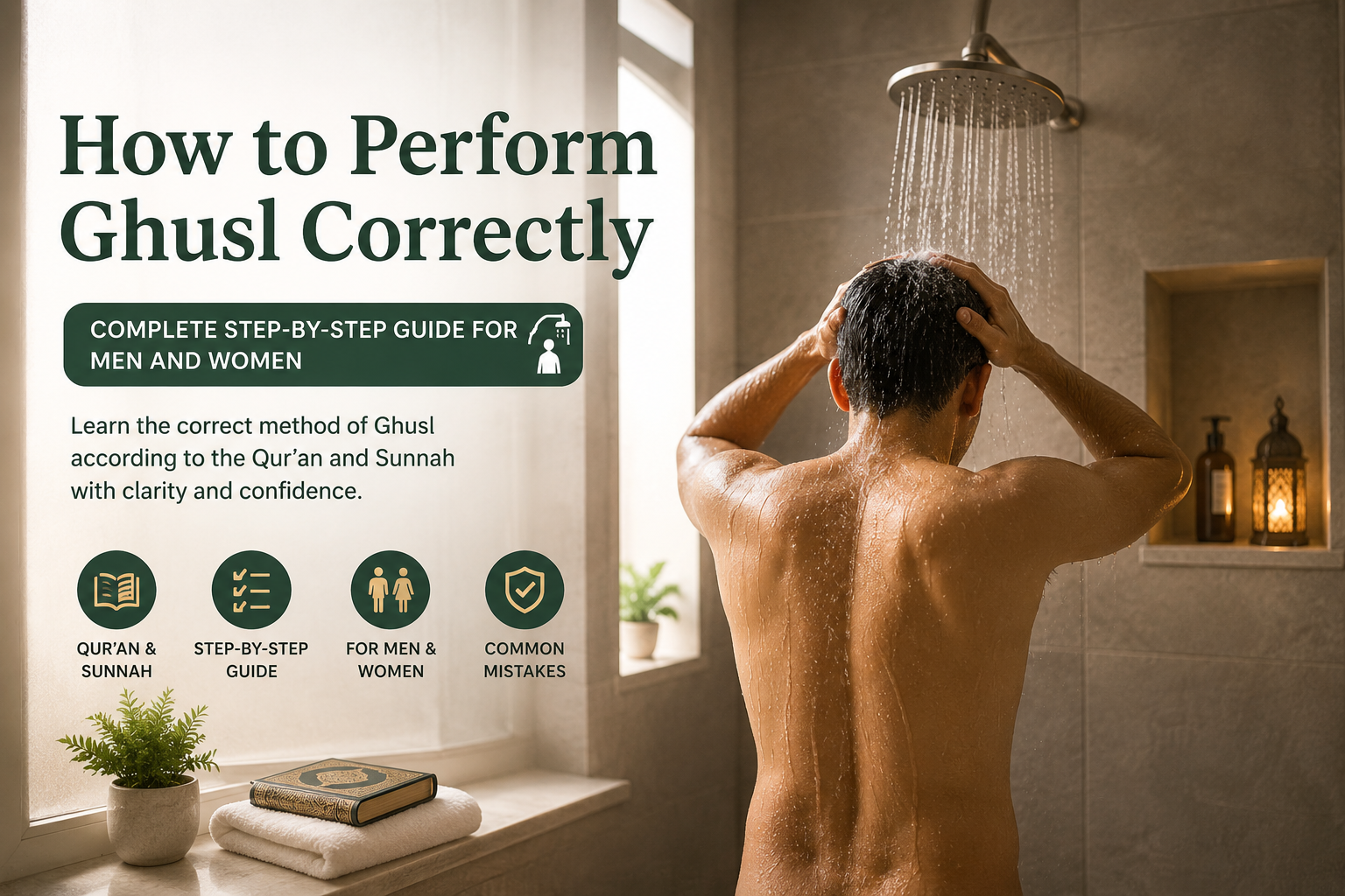 How to perform Ghusl correctly — complete step-by-step guide