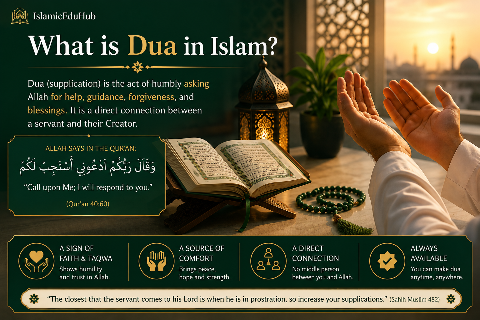 Learning Quranic duas by heart, one at a time
