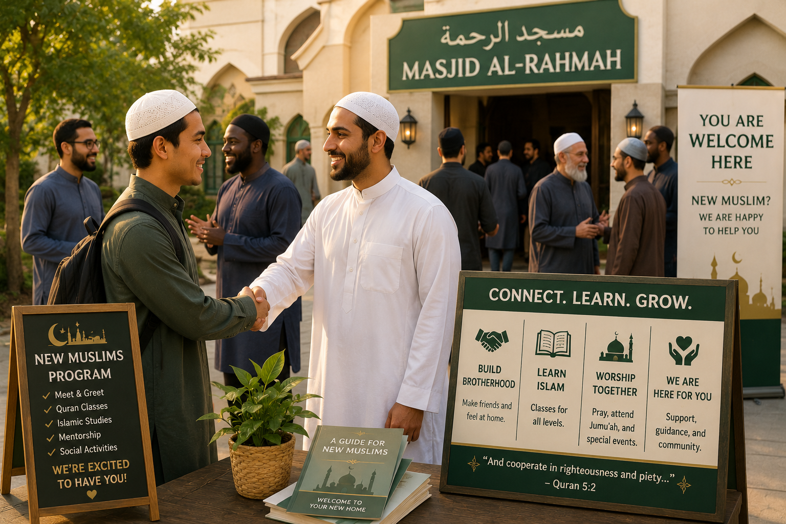 A new Muslim connecting with the local mosque community