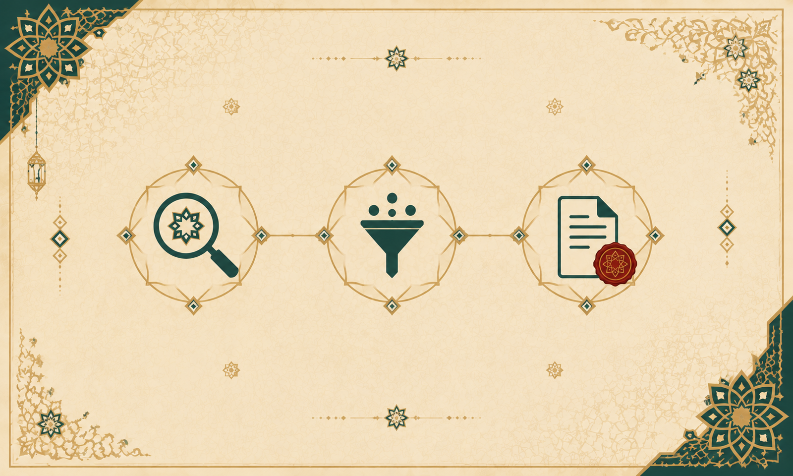 Diagram of how the Sahih Hadith Finder filters topics against a graded hadith library