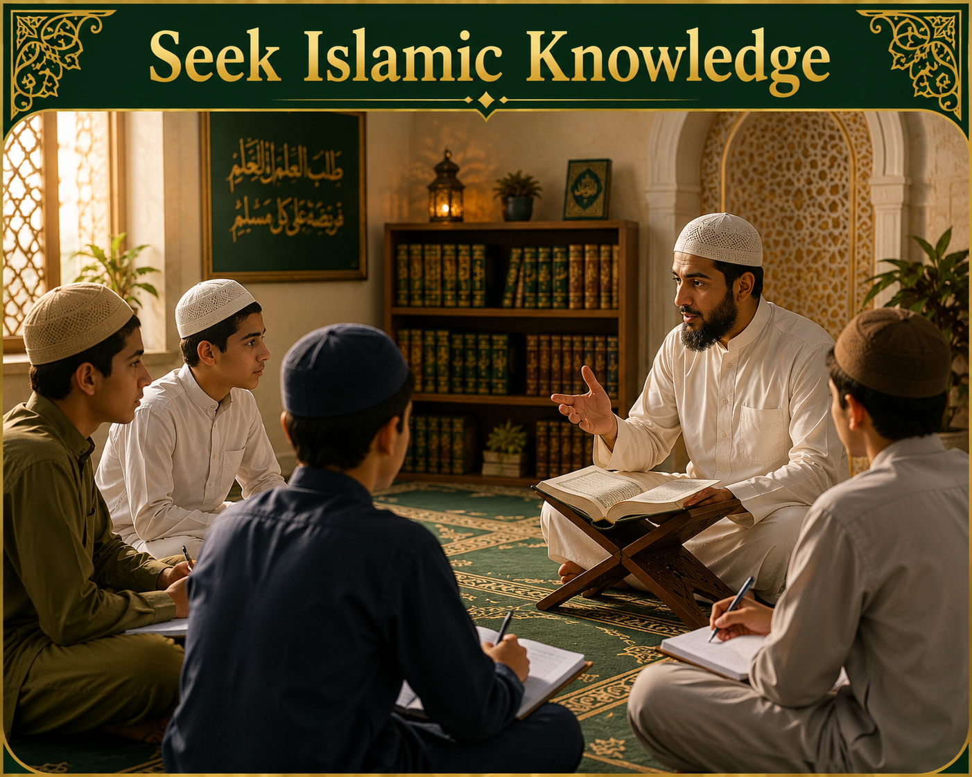 Seeking Islamic knowledge at a beginner studies class