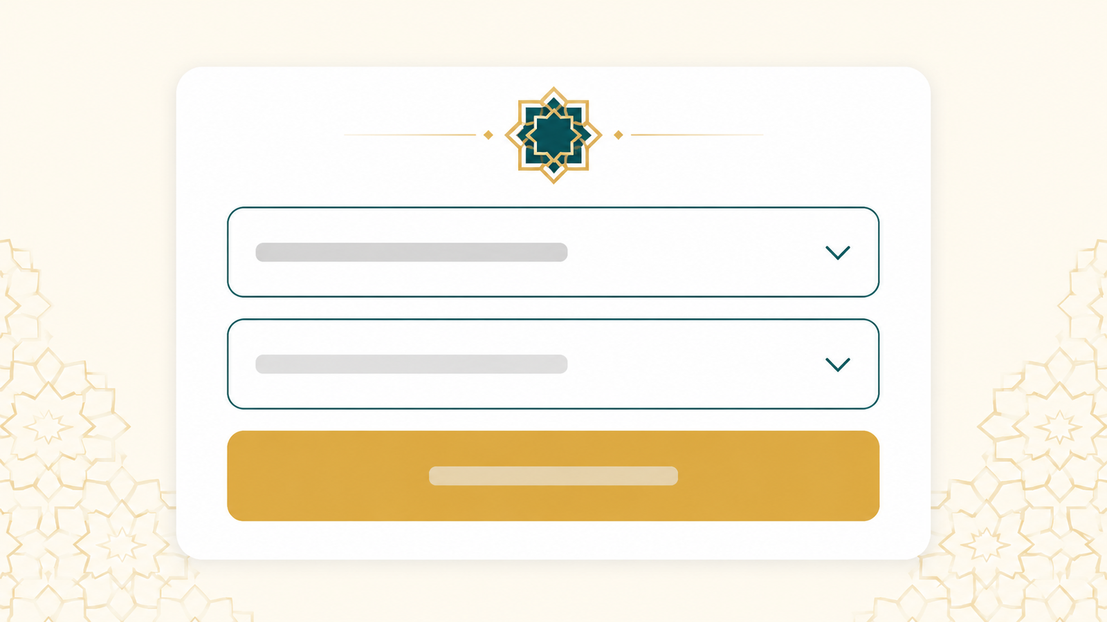Islamic knowledge test categories screen showing Quran, Hadith, Pillars, Prophets and History options