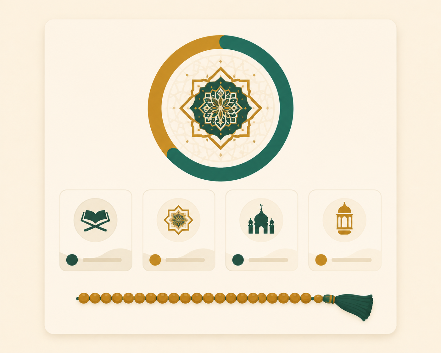 Quran reading progress tracker showing percent complete, pace, and projected khatm completion date